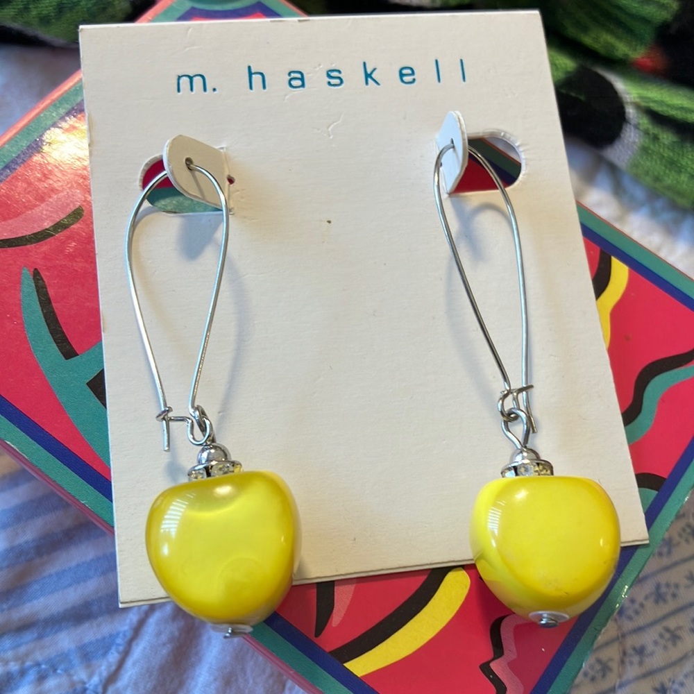 M. Haskell Yellow Drop Earrings